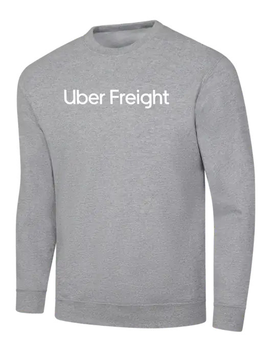 Light Grey Heather 7.8 oz Ring Spun Crew Sweatshirt w/Uber Freight Logo
