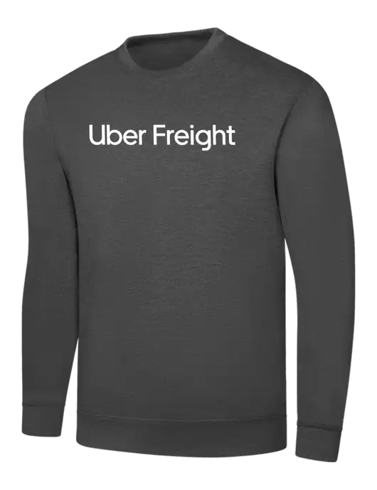 Charcoal 7.8 oz Ring Spun Crew Sweatshirt w/Uber Freight Logo