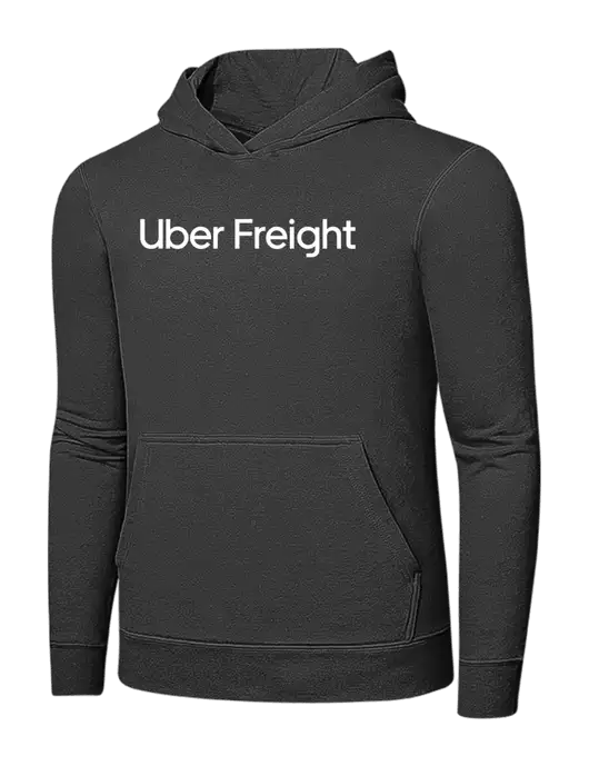 Charcoal 7.8 oz Ring Spun Hooded Sweatshirt w/Uber Freight Logo