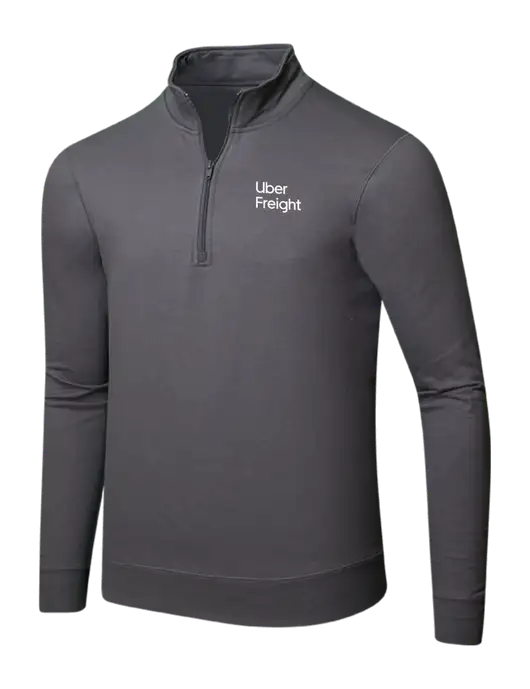Charcoal 8.5 oz Ring Spun 1/4 Zip Pullover Sweatshirt w/Uber Freight Logo