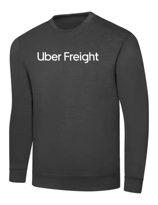 Dark Heather Grey 7.8 oz Ring Spun Crew Sweatshirt w/Uber Freight Logo