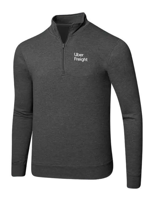 Dark Heather Grey 8.5 oz Ring Spun 1/4 Zip Pullover Sweatshirt w/Uber Freight Logo