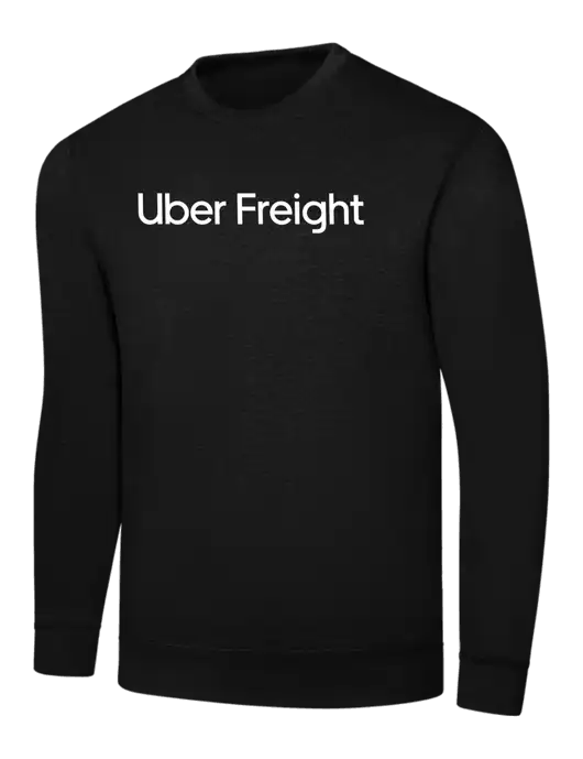 Black 7.8 oz Ring Spun Crew Sweatshirt w/Uber Freight Logo