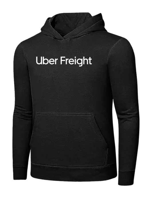 Jet Black 7.8 oz Ring Spun Hooded Sweatshirt w/Uber Freight Logo
