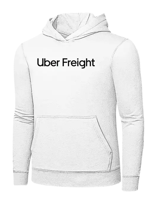 White 7.8 oz Ring Spun Hooded Sweatshirt w/Uber Freight Logo