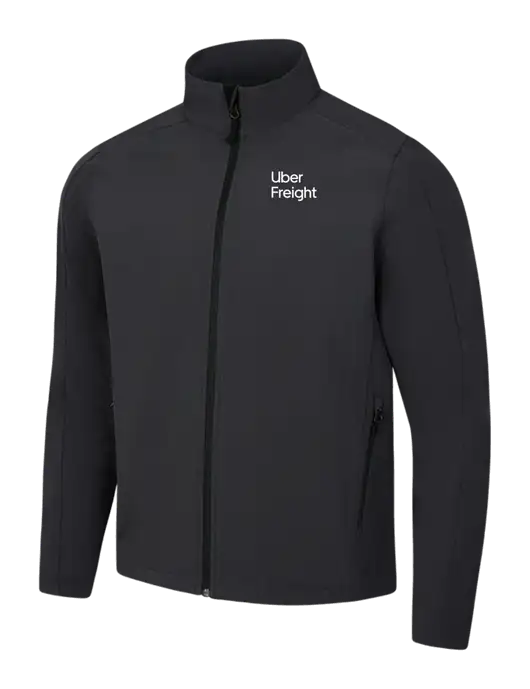 Black Charcoal Heather Core Soft Shell Jacket w/Uber Freight Logo