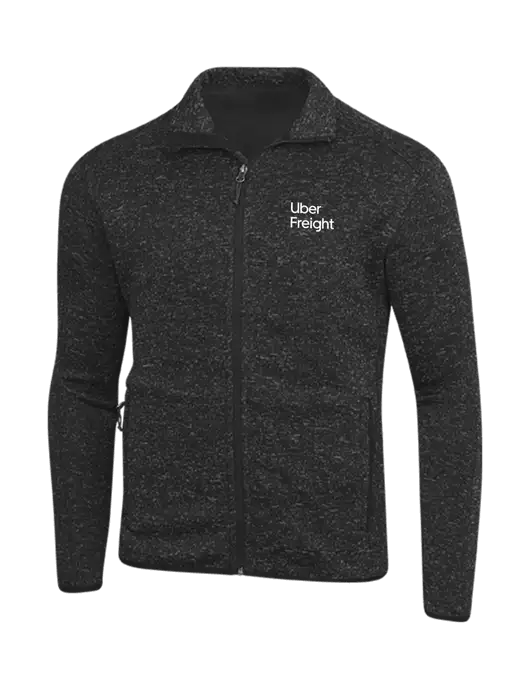 Black Heather Sweater Fleece Jacket w/Uber Freight Logo