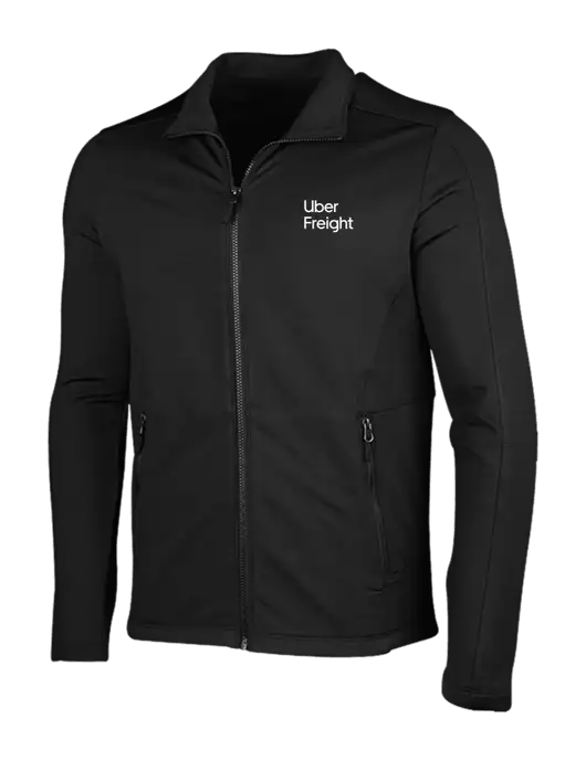 Deep Black Grid Fleece Jacket w/Uber Freight Logo