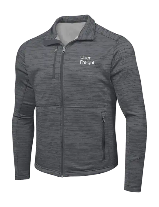 Medium Grey Digi Stripe Fleece Jacket w/Uber Freight Logo