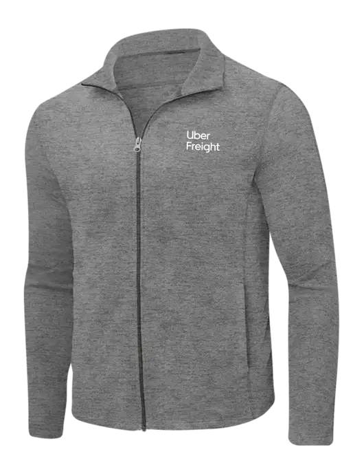 Medium Grey Heather Microfleece Full-Zip Jacket w/Uber Freight Logo