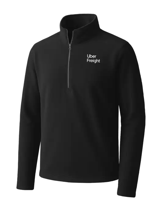Black Microfleece 1/2 Zip Pullover w/Uber Freight Logo