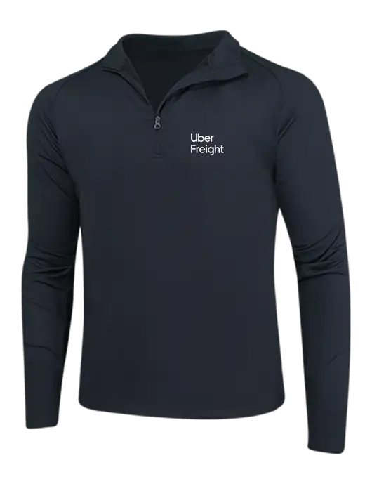 Black Sport Wick Stretch 1/4 Zip Pullover w/Uber Freight Logo