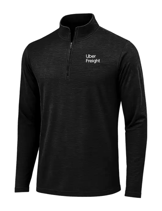 Black Triad Solid Posicharge Tri-Blend Wicking 1/4 Zip Pullover w/Uber Freight Logo