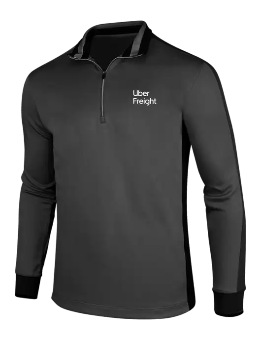 NIKE Anthracite Heather/Black Dry-Fit 1/2 Zip Cover-Up w/Uber Freight Logo