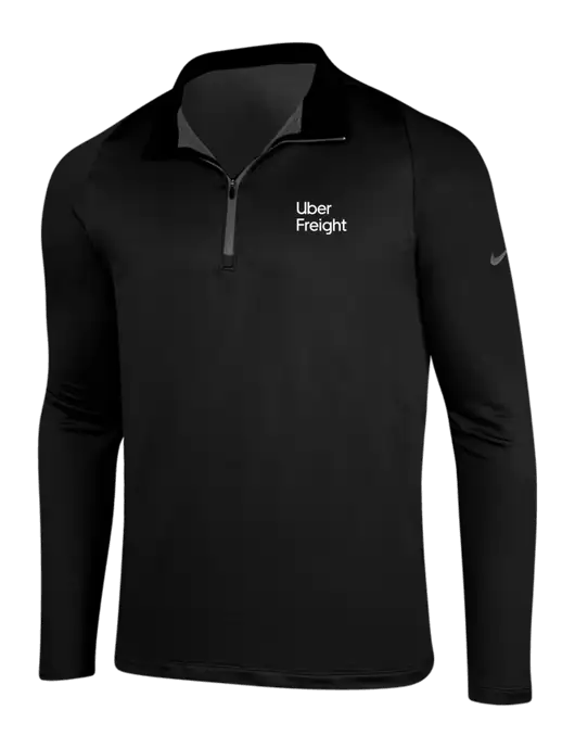 NIKE Black/Dark Grey Dry-Fit Stretch 1/2 Zip Cover-Up w/Uber Freight Logo