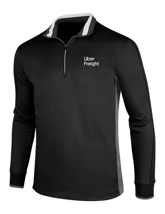 NIKE Black/Dark Grey/White Dry-Fit 1/2 Zip Cover-Up w/Uber Freight Logo