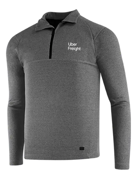 OGIO Dark Grey Heather Transition 1/4 Zip Pullover w/Uber Freight Logo
