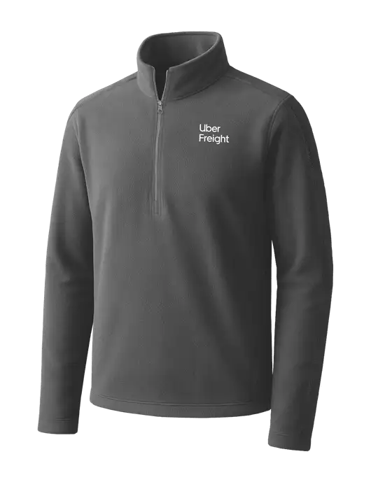 Medium Grey Microfleece 1/2 Zip Pullover w/Uber Freight Logo