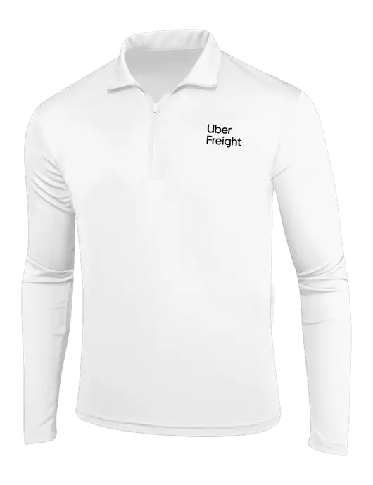 White PosiCharge Competitor 1/4 Zip Pullover w/Uber Freight Logo