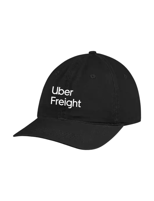 Garment Washed Unstructured Twill Black Cap w/Uber Freight Logo