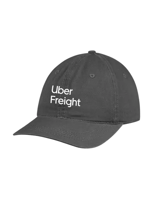 Garment Washed Unstructured Twill Charcoal Cap w/Uber Freight Logo
