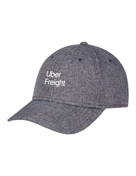 Heather Charcoal Structured Linen Look Cap Hook & Loop w/Uber Freight Logo