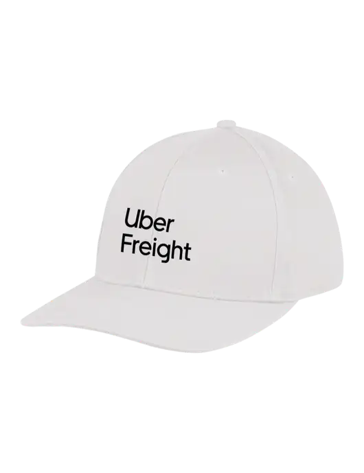 Premium Modern Structured Twill White Snapback Cap w/Uber Freight Logo