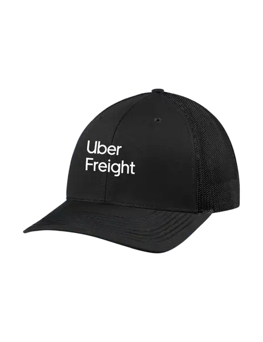 Richardson Adjustable Snapback Original 112 Trucker Cap Black w/Black Mesh w/Uber Freight Logo