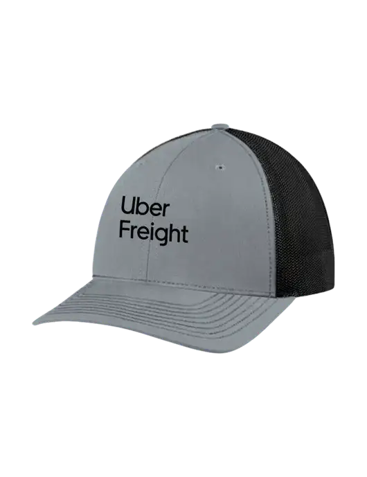 Richardson Adjustable Snapback Original 112 Trucker Cap Heather Grey w/Black Mesh w/Uber Freight Logo