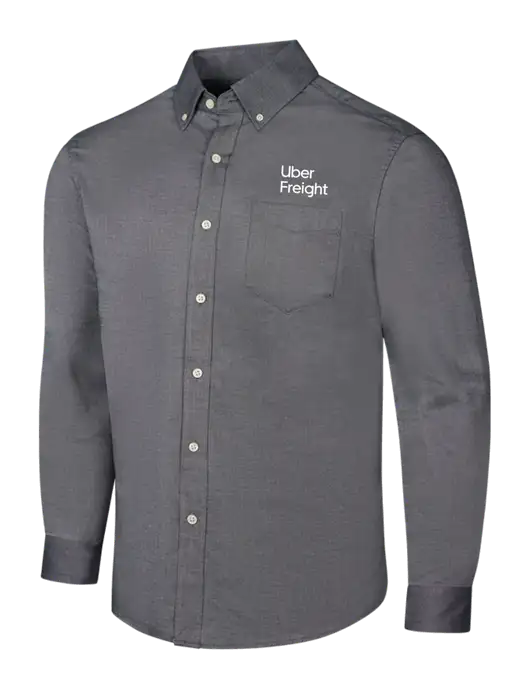 Dark Grey SuperPro Oxford Shirt w/Uber Freight Logo