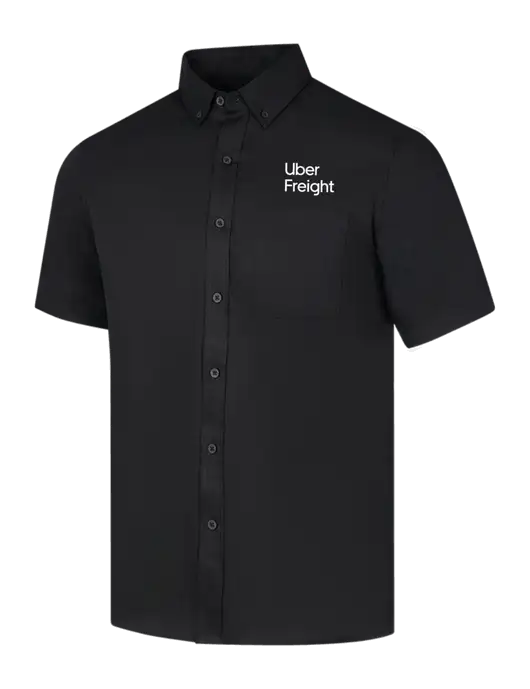 Short Sleeve Deep Black Superpro React Twill Shirt w/Uber Freight Logo