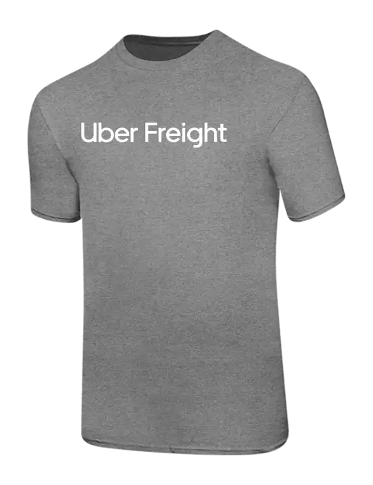 Ring Spun Light Heather Grey 4.5 oz T-Shirt w/Uber Freight Logo