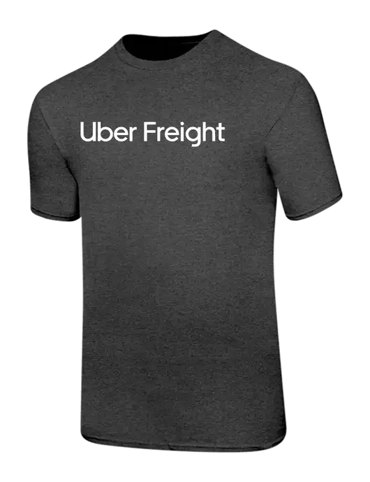 Ring Spun Dark Heather Grey 4.5 oz T-Shirt w/Uber Freight Logo