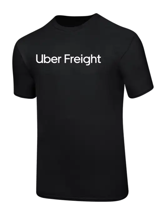 Ring Spun Jet Black 4.5 oz T-Shirt w/Uber Freight Logo