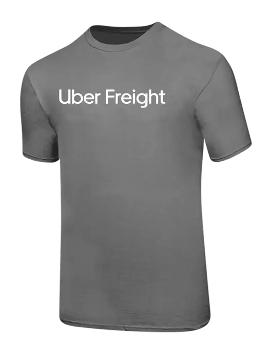 Ring Spun Medium Grey 4.5 oz T-Shirt w/Uber Freight Logo