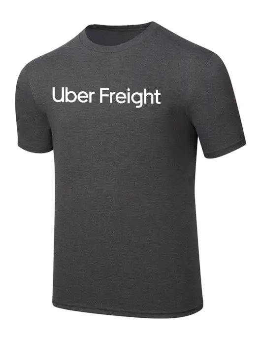 Simply Soft Heathered Charcoal 4.5oz  Poly/Combed Ring Spun Cotton T-Shirt w/Uber Freight Logo