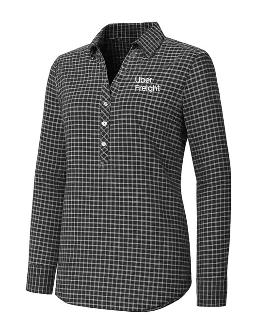 Womens Dark Grey/White City Stretch Shirt w/Uber Freight Logo