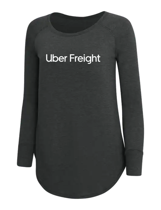 Womens Perfect Wide Collar Tunic Tri-Blend Black Frost 4.5 oz T-Shirt w/Uber Freight Logo