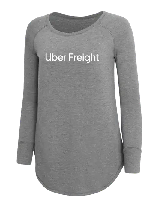 Womens Perfect Wide Collar Tunic Tri-Blend Grey Frost 4.5 oz T-Shirt w/Uber Freight Logo