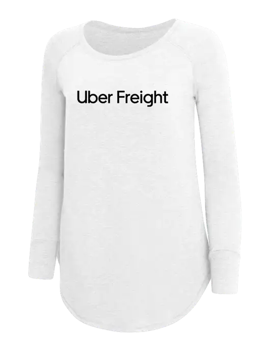 Womens Perfect Wide Collar Tunic Tri-Blend White 4.5 oz T-Shirt w/Uber Freight Logo