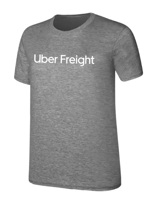 Womens Ring Spun Light Grey Heather 4.5 oz T-Shirt w/Uber Freight Logo