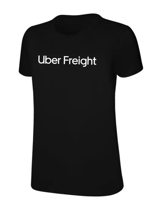 Womens Ring Spun Jet Black 4.5 oz T-Shirt w/Uber Freight Logo