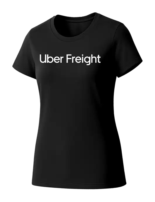 Womens Seriously Soft Black T-Shirt w/Uber Freight Logo