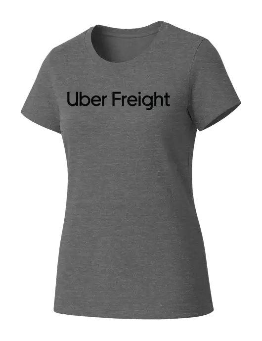 Womens Seriously Soft Grey Frost T-Shirt w/Uber Freight Logo
