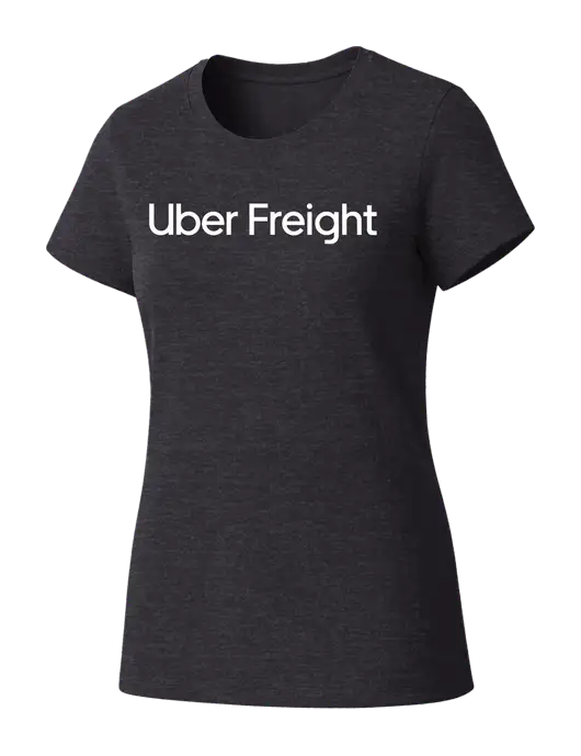 Womens Seriously Soft Heathered Charcoal T-Shirt w/Uber Freight Logo