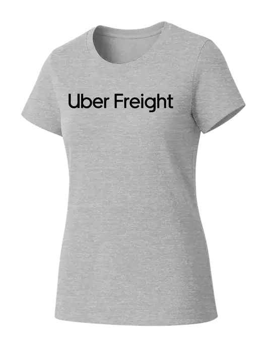 Womens Seriously Soft Light Heathered Grey T-Shirt w/Uber Freight Logo