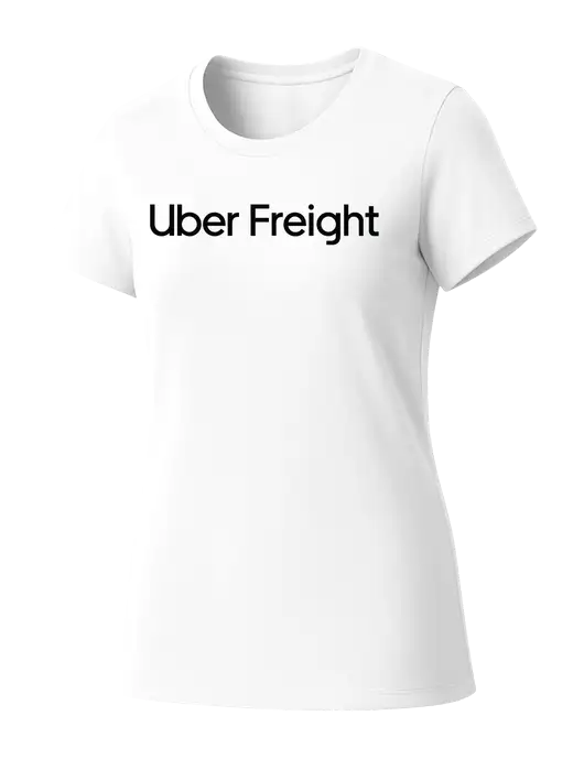 Womens Seriously Soft White T-Shirt w/Uber Freight Logo