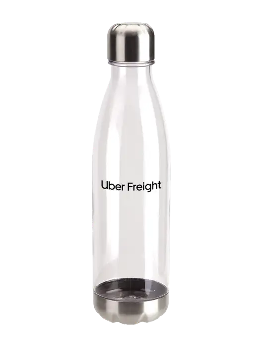 Bayside Tritan Clear 25 oz Bottle with Stainless Base and Cap w/Uber Freight Logo