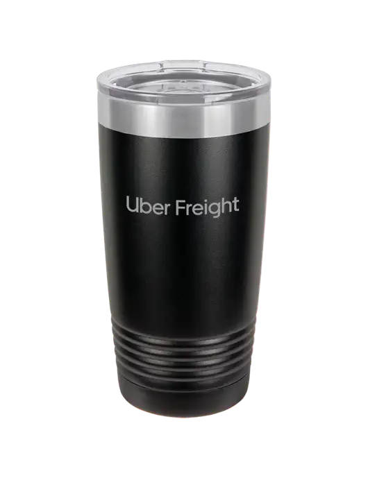 Polar Camel 20 oz Powder Coated Black Vacuum Insulated Tumbler w/Uber Freight Logo