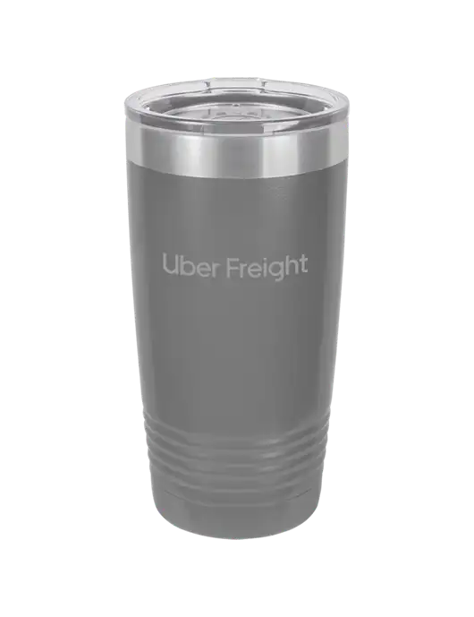 Polar Camel 20 oz Powder Coated Grey Vacuum Insulated Tumbler  w/Uber Freight Logo